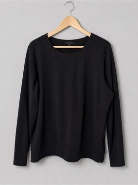 Universal Standard Black Long Sleeve Knit Top Minimalist Capsule Wardrobe Size S